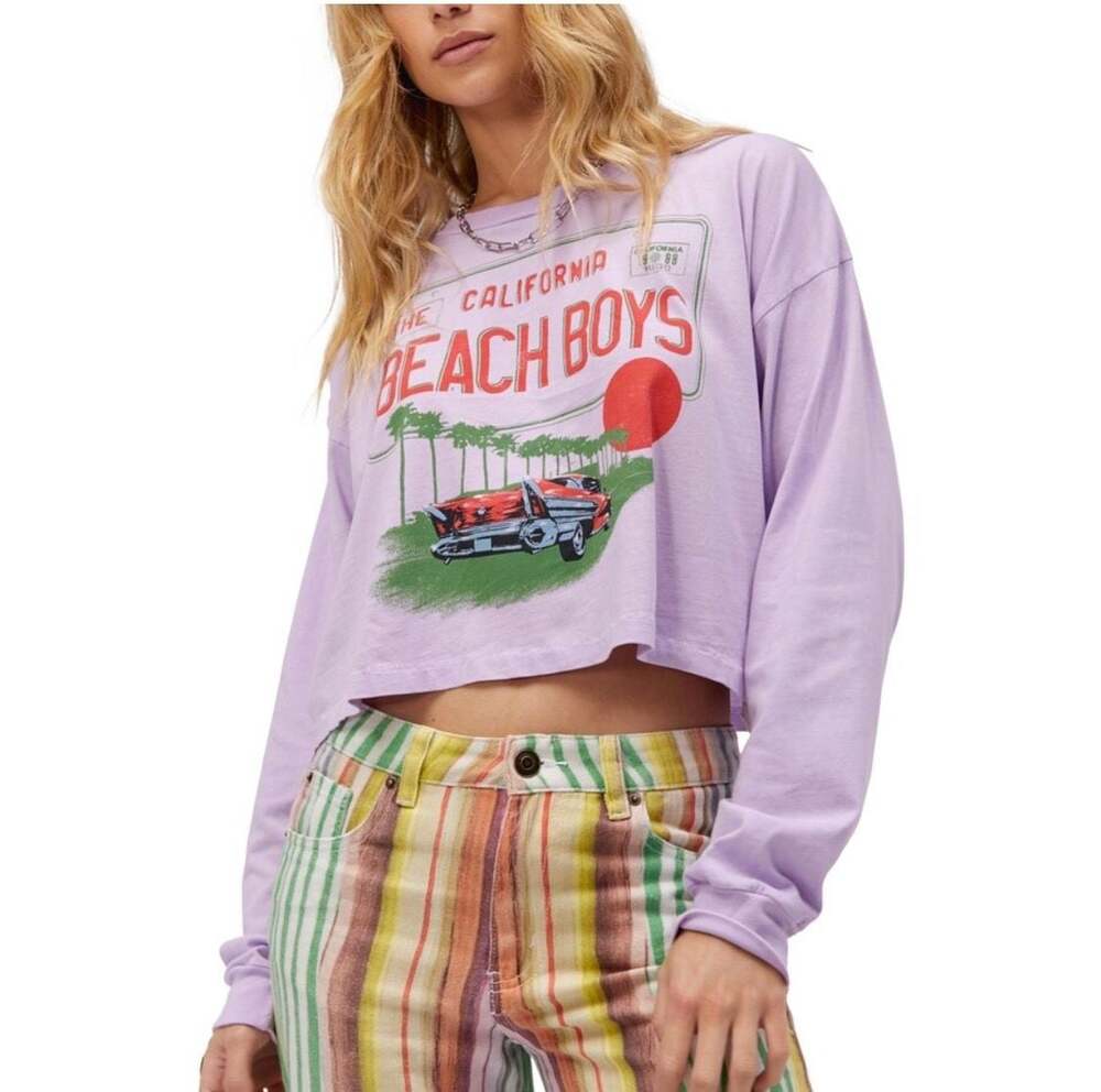 Daydreamer The Beach Boys License Plate Cropped Long Sleeve T-Shirt M